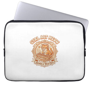 Strg Alt Miau Katze Gamer Tech Vintage Vektor Art  Laptopschutzhülle