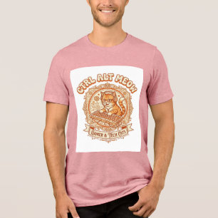 Strg Alt Miau Katze Gamer Tech Vintage Vektor Art Tri-Blend Shirt