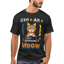 Strg Alt Miau Programmierer Katze Coding Geek T-Sh
