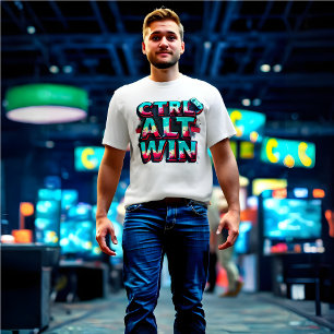 STRG + ALT = WIN - Funny Tech Meme T - Shirt
