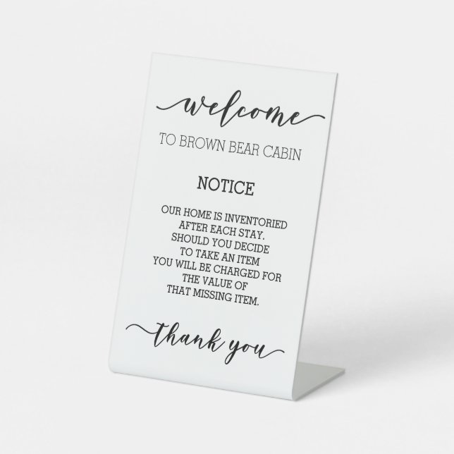 STRG Kurzer Begriff Miete Vermisste Gegenstände Sockelschild (Vorderseite)