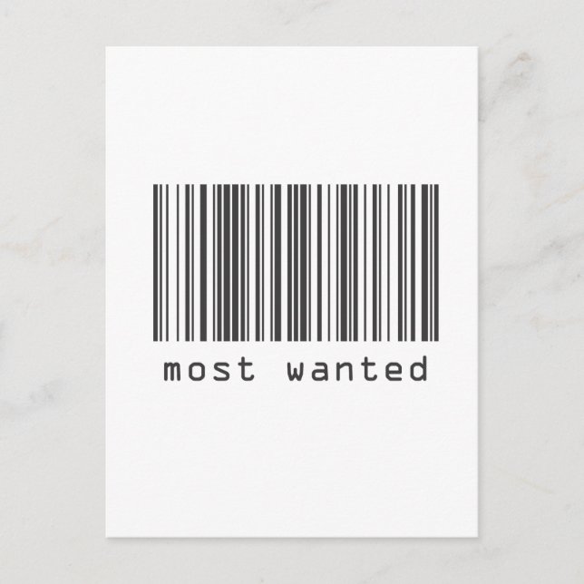 Strichcode - Am meisten Gewollt Postkarte (Vorderseite)