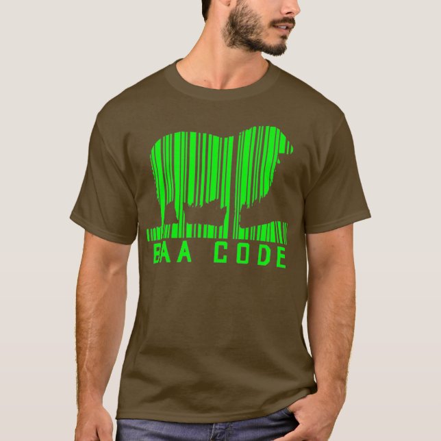 Strichcode-Bauer für Lamm T-Shirt (Vorderseite)