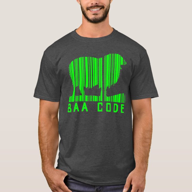 Strichcode-Bauer für Lamm T-Shirt (Vorderseite)