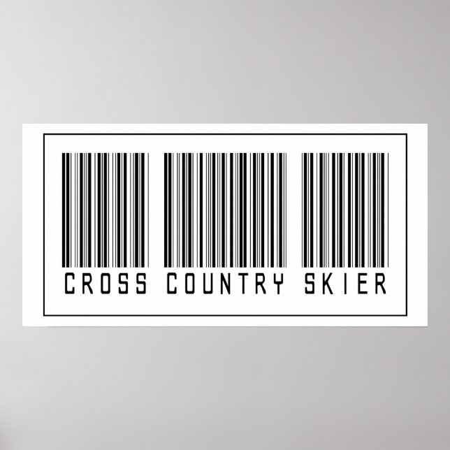 Strichcode Cross Country Skier Poster (Vorne)