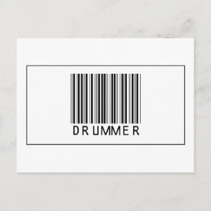 Strichcode Drummer Postkarte