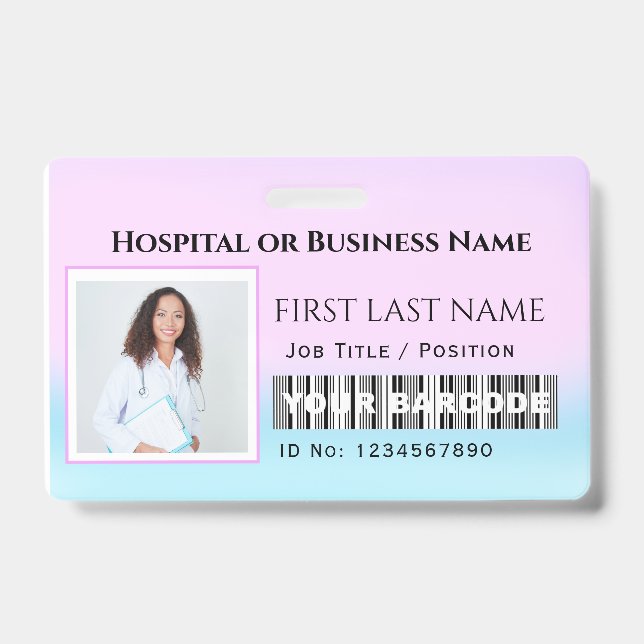 Strichcode Foto Krankenpflege Ärztin Gesundheitsfü Ausweis (Front)