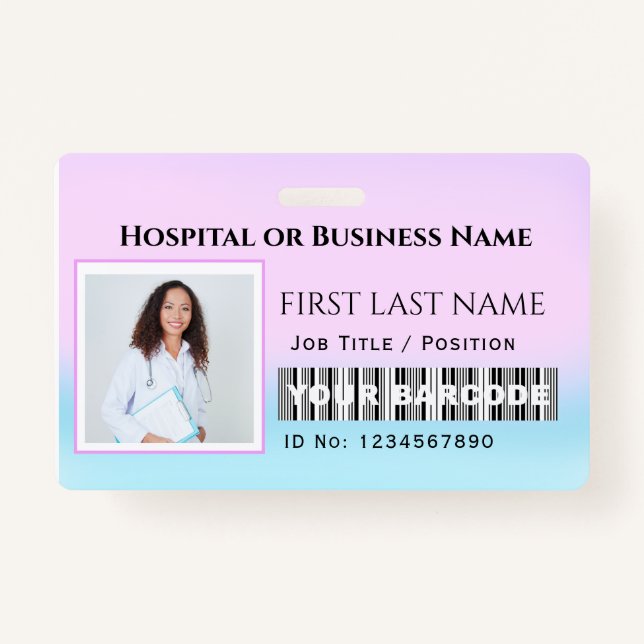 Strichcode Foto Krankenpflege Ärztin Gesundheitsfü Ausweis (Vorderseite)