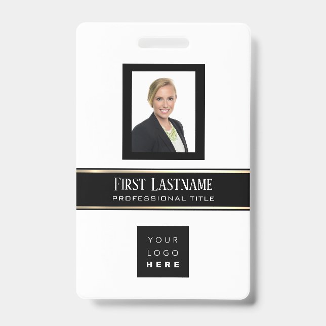 Strichcode Foto Name ID Card Vertikal Modern Ausweis (Vorderseite)