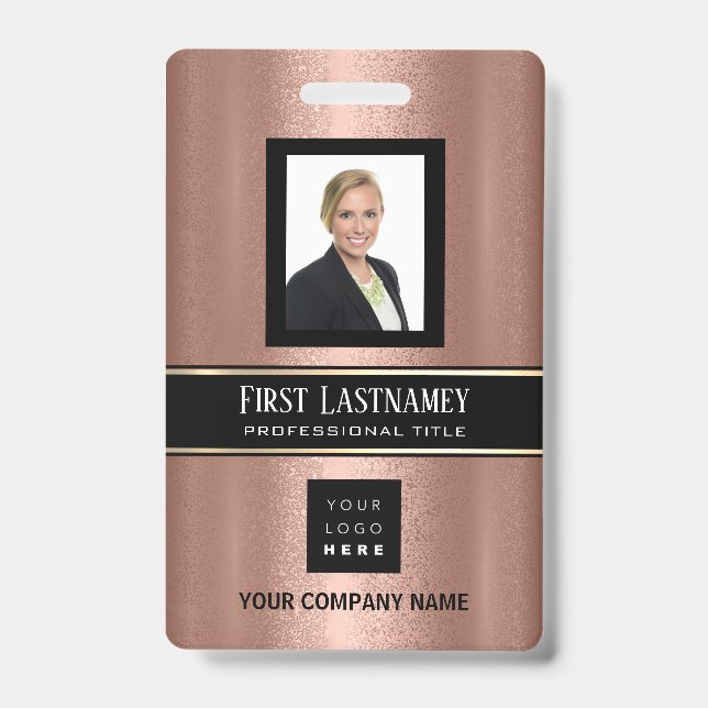 Strichcode Foto Name ID Card Vertikale Rose Streif Ausweis (Vorderseite)
