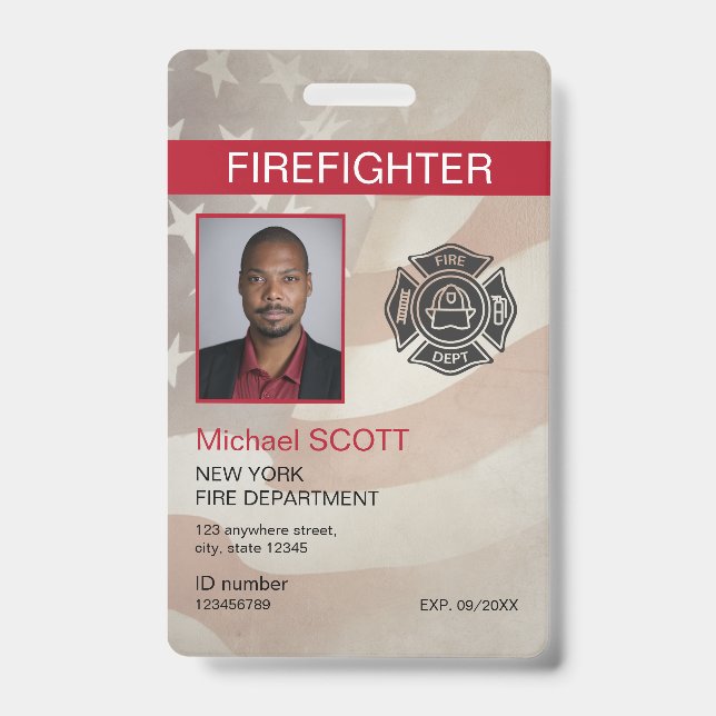 Strichcode-ID des Fotos für den Feuerwehrmann Ausweis (Vorderseite)