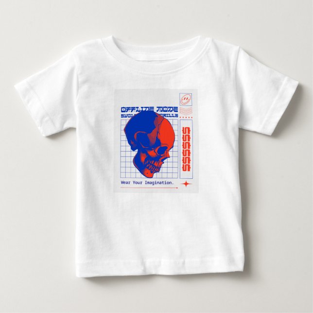 Strichcode im Offline-Modus - Minimal und ästhetis Baby T-shirt (Vorderseite)