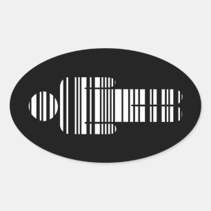 Strichcode-Junge Ovaler Aufkleber