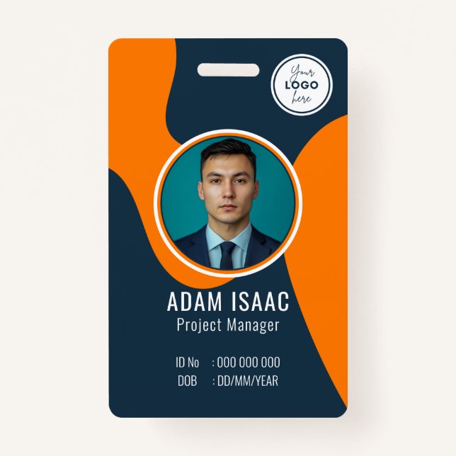 Strichcode-Logo-Tag-Mitarbeiter Ausweis (Vorderseite)