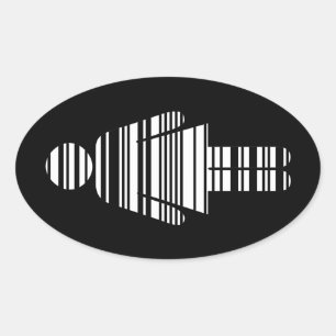 Strichcode-Mädchen Ovaler Aufkleber
