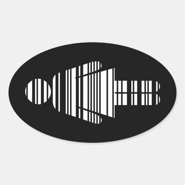 Strichcode-Mädchen Ovaler Aufkleber (Vorderseite)