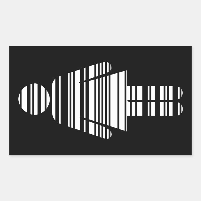 Strichcode-Mädchen Rechteckiger Aufkleber (Vorderseite)
