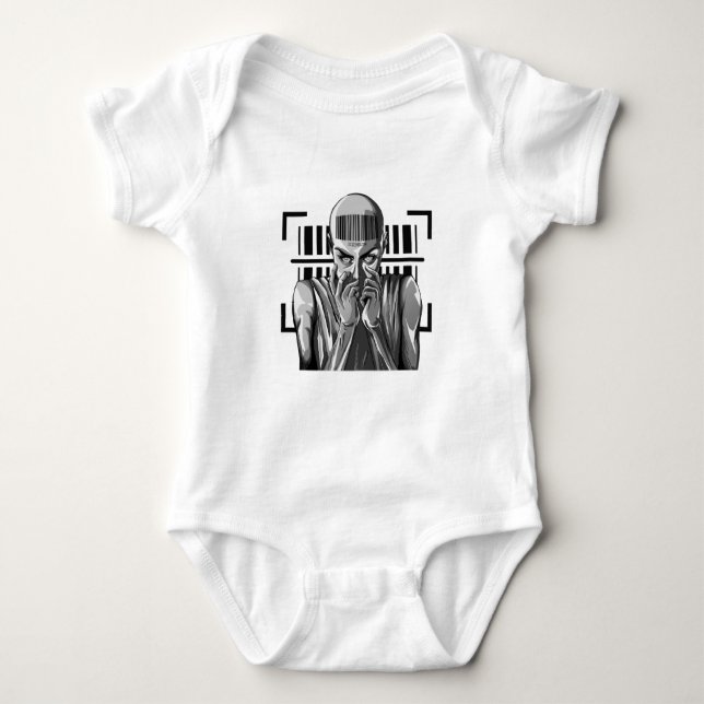 Strichcode-Punk-Outfit - im System registriert Baby Strampler (Vorderseite)