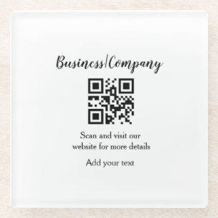 Strichcode QR Name für einfache Unternehmenswebsit Glasuntersetzer
