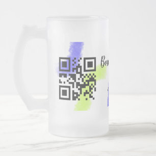 Strichcode QR Name für einfache Unternehmenswebsit Mattglas Bierglas