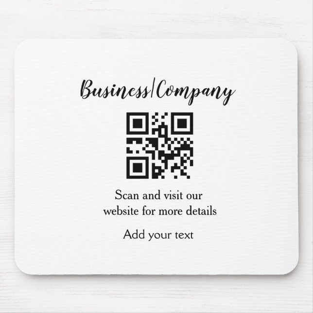 Strichcode QR Name für einfache Unternehmenswebsit Mousepad (Vorne)