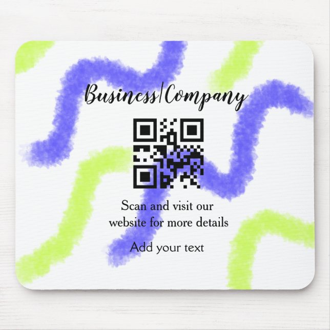 Strichcode QR Name für einfache Unternehmenswebsit Mousepad (Vorne)