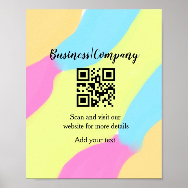 Strichcode QR Name für einfache Unternehmenswebsit Poster (Vorne)