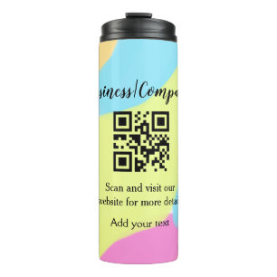 Strichcode QR Name für einfache Unternehmenswebsit Thermosbecher