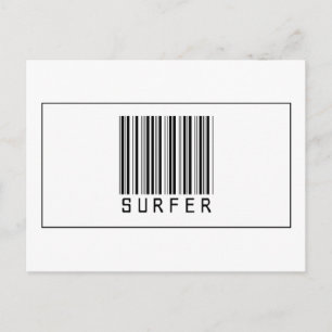 Strichcode-Surfer Postkarte