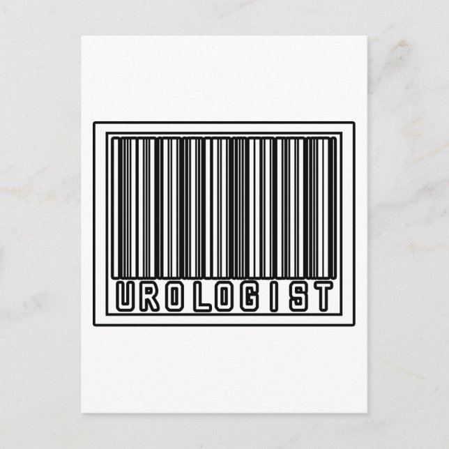 Strichcode Urologist Postkarte (Vorderseite)