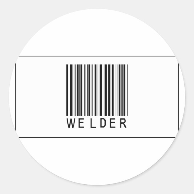 Strichcode Welder Runder Aufkleber (Vorderseite)
