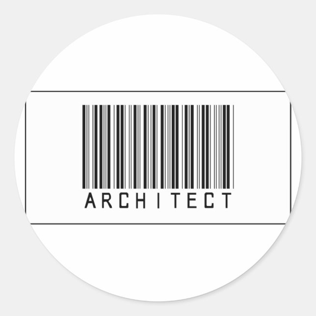 Strichcodearchitektur Runder Aufkleber (Vorderseite)