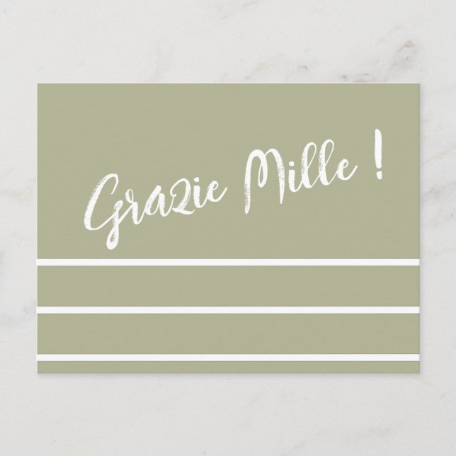 Strichen Italienisch Danke Postcard Postkarte (Vorderseite)
