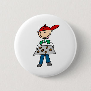 Strichfigur backt Kekse Button