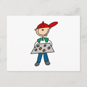 Strichfigur backt Kekse Postkarte