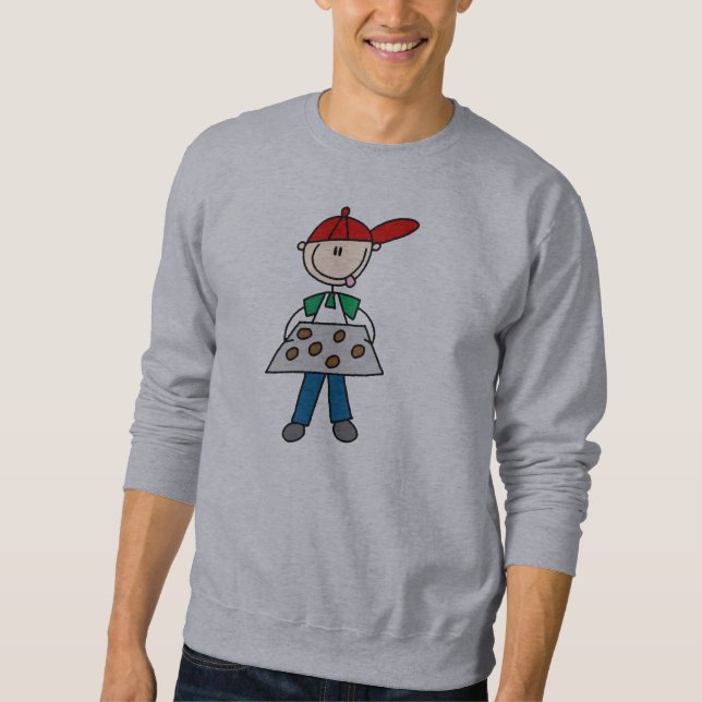 Strichfigur backt Kekse Sweatshirt (Vorderseite)