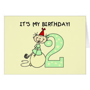 Strichfigur-Mädchen 2. Geburtstag Tshirts und Gesc