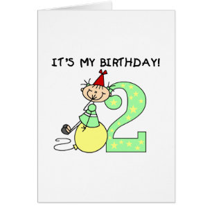 Strichfigur-Mädchen 2. Geburtstag Tshirts und Gesc