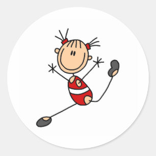 Strichfigur-Mädchen Gymnast Stickers
