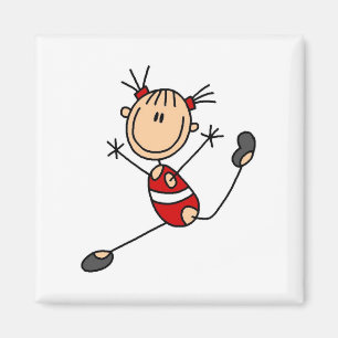 Strichfigur-Mädchen Gymnast Tshirts und Geschenke Magnet