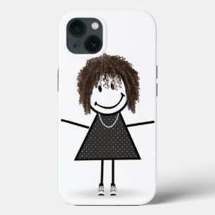 Strichfigur-Mädchen in Sneakern mit Haar Case-Mate iPhone Hülle