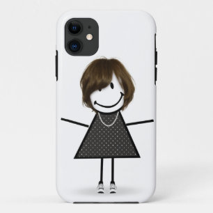 Strichfigur-Mädchen in Sneakern mit Haaren  Case-Mate iPhone Hülle