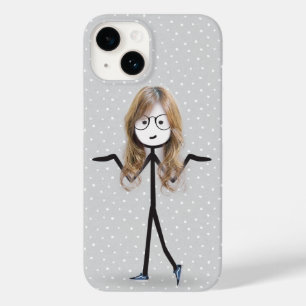 Strichfigur-Mädchen mit blondem Haar Case-Mate iPhone 14 Hülle