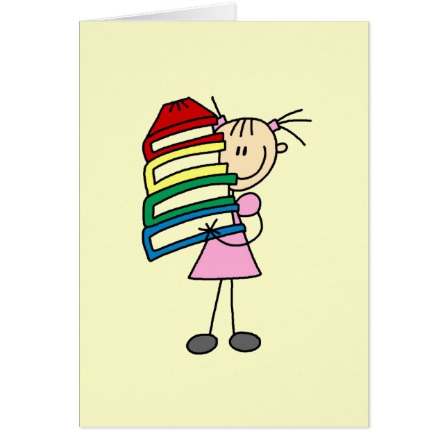 Strichfigur-Mädchen mit Büchern (Vorne)