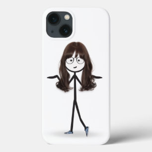 Strichfigur-Mädchen mit dunklen Haaren Case-Mate iPhone Hülle