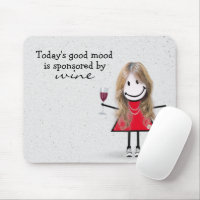 Strichfigur-Mädchen mit Wein und Sneakers