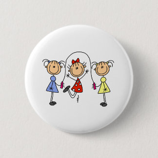 Strichfigur-Mädchen-springendes Seil Button