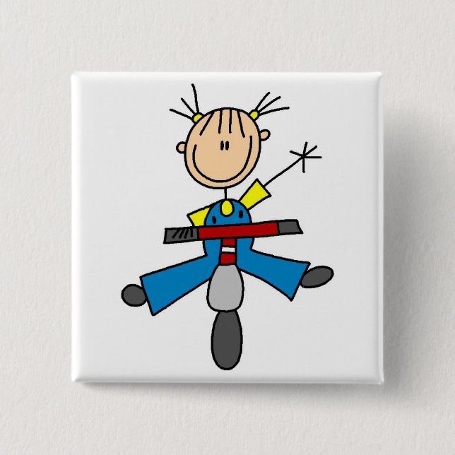 Strichmädchen fährt Roller Button (Vorderseite)