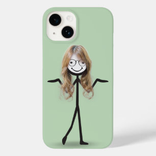 Strichmädchen mit Haar und Brille Case-Mate iPhone 14 Hülle