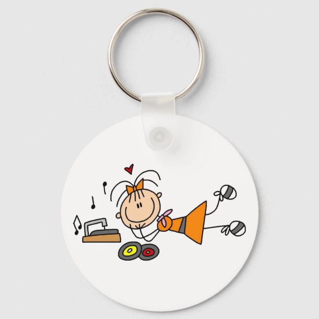 Strichmännchen 50's Girl T - Shirt and Gifts Schlüsselanhänger (Vorderseite)